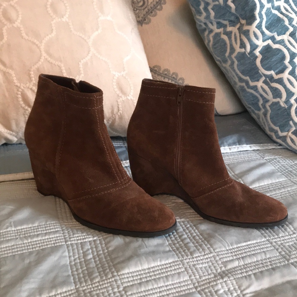 Brown Suede Booties - Franco Sarto